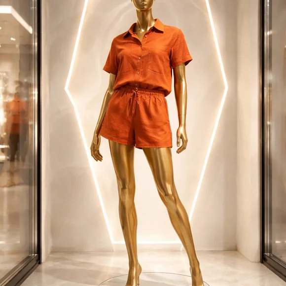 Anniewear NWT Size Small Orange Short Set - Picture 2 of 9